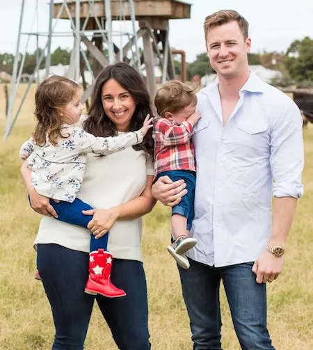 Designer Bailey McCarthy and her family
