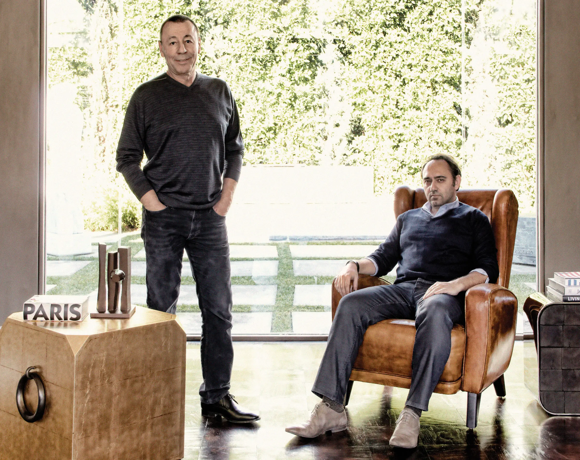 Christian Darnaud-Maroselli, Jean de Merry (seated) in their L.A. showroom.
