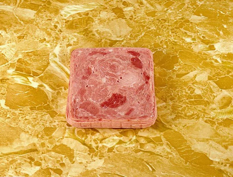 Sandy Skogland's 1978 photo, "Luncheon Meat on a Counter," was a find at Yvonamor Palix Fine Art. 