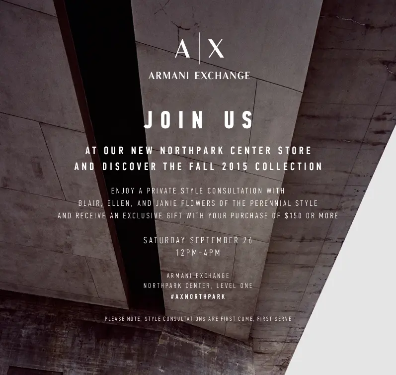 ARMANI EXCHANGE NORTHPARK CUSTOMER STYLING EVENT SEPT 26 2015 (1)