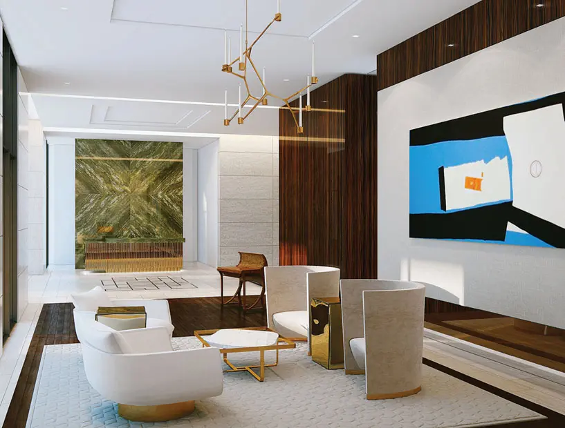 The River Oaks brings plush luxury to every one of its interior spaces — even the mailroom.