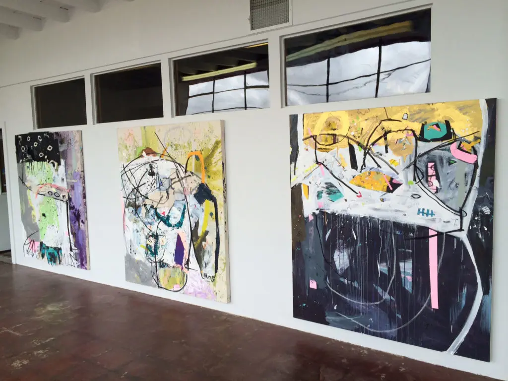 Sherman's latest canvases continue his dance between abstraction, figuration and street art.