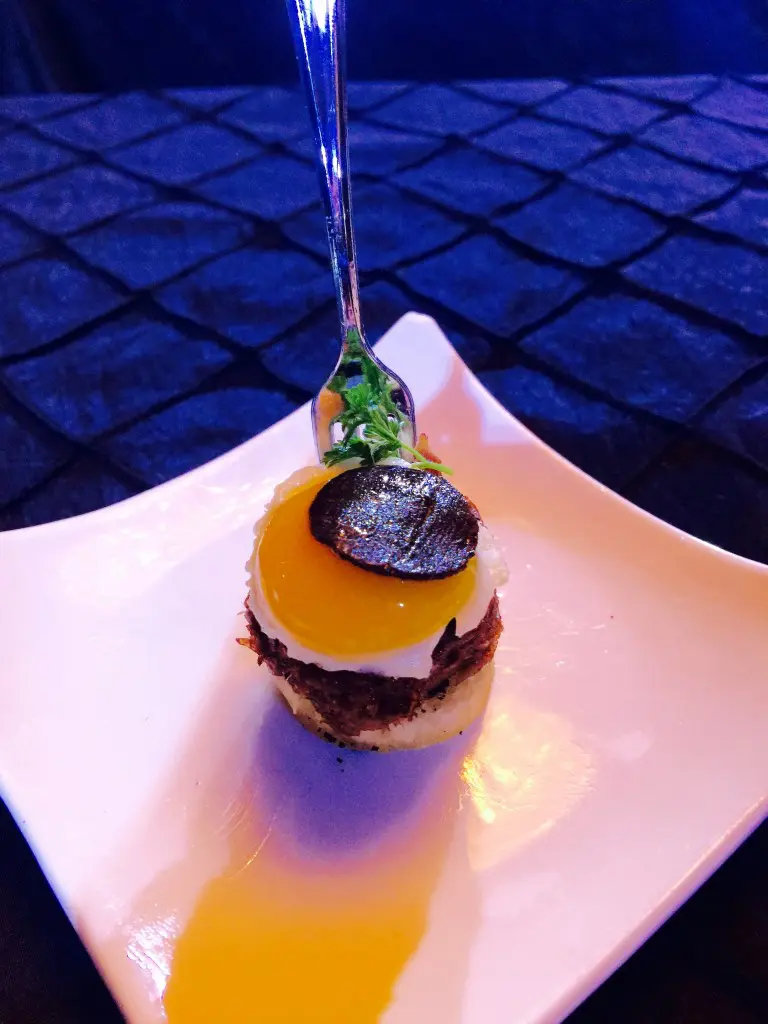 What's not to like: oxtail, brioche, quail egg, and truffle.