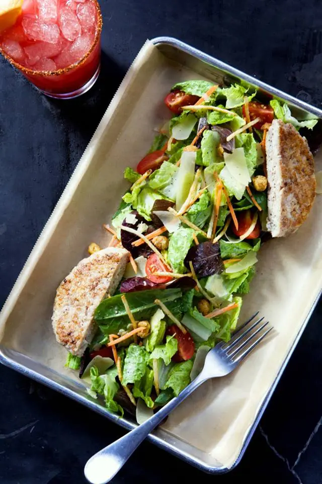 An array of salads is also available for those in the mood for lighter fare. 