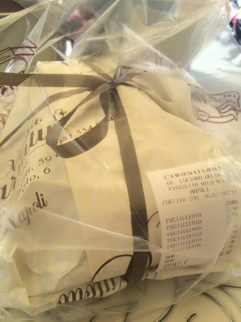 Pastries wrapped and ready to go.