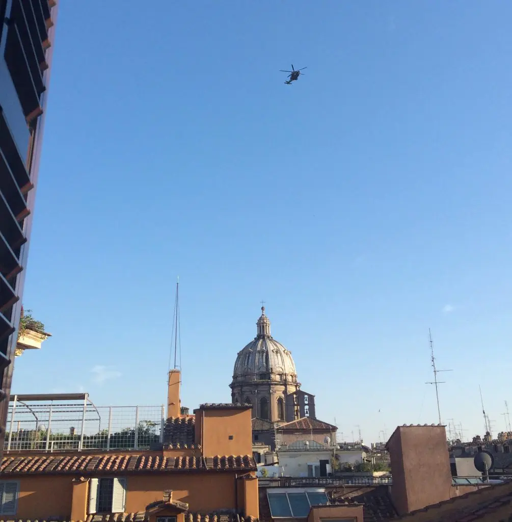A flashback to "La Dolce Vita," the view from the hotel window.