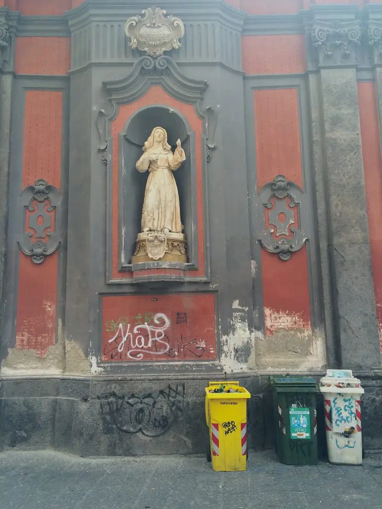 Church facade on Spaccanapoli.