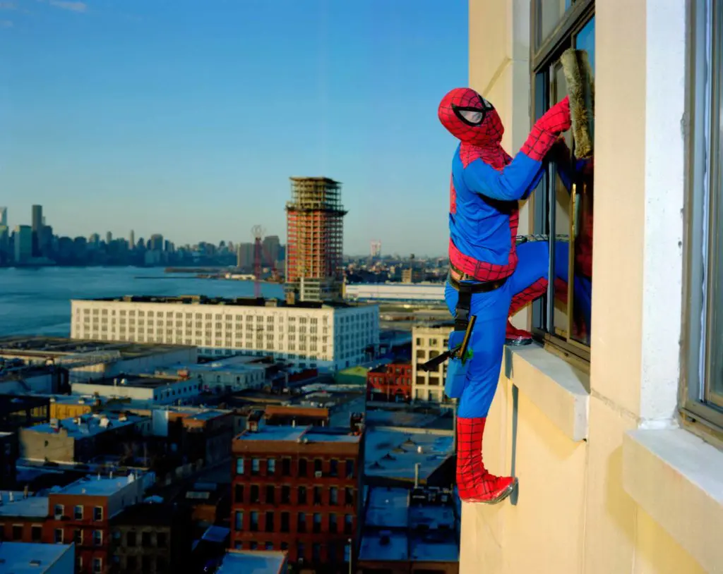 Dulce Pinzón’s "Bernabé Mendez from the State of Guerrero works as a professional window cleaner in New York." He sends
500 dollars a month, 2004-2005, at Alida Anderson Art Projects (COURTESY THE ARTIST AND ALIDA ANDERSON ART PROJECTS, POTOMAC, MD)