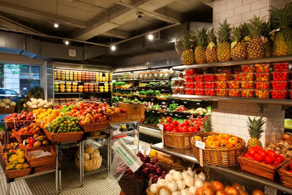 The market's fresh produce and pantry provisions
