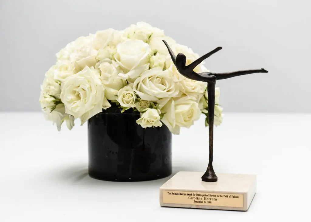 Carolina Herrera received the Neiman Marcus Award for Distinguished Service in the Field of Fashion.