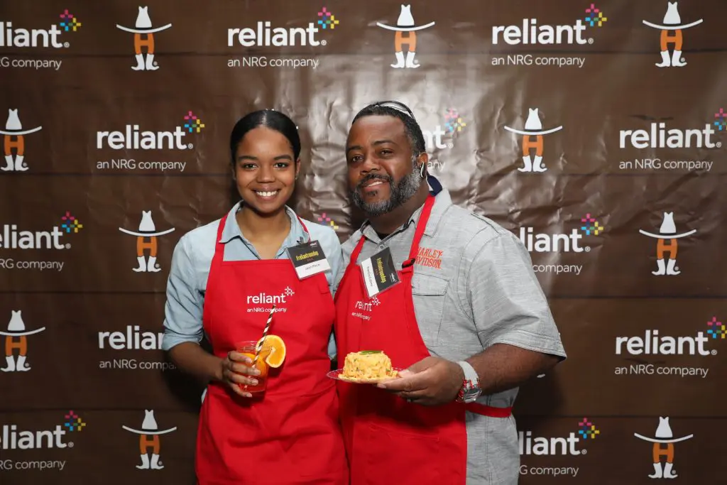 Jailyn Marcel with Prentiss Collins of Wesley Community Center