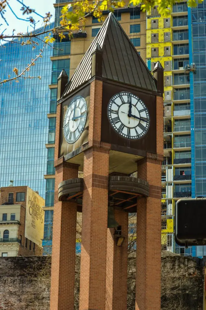 The City Hall Clock at Market Square invokes images of old-time Houston.