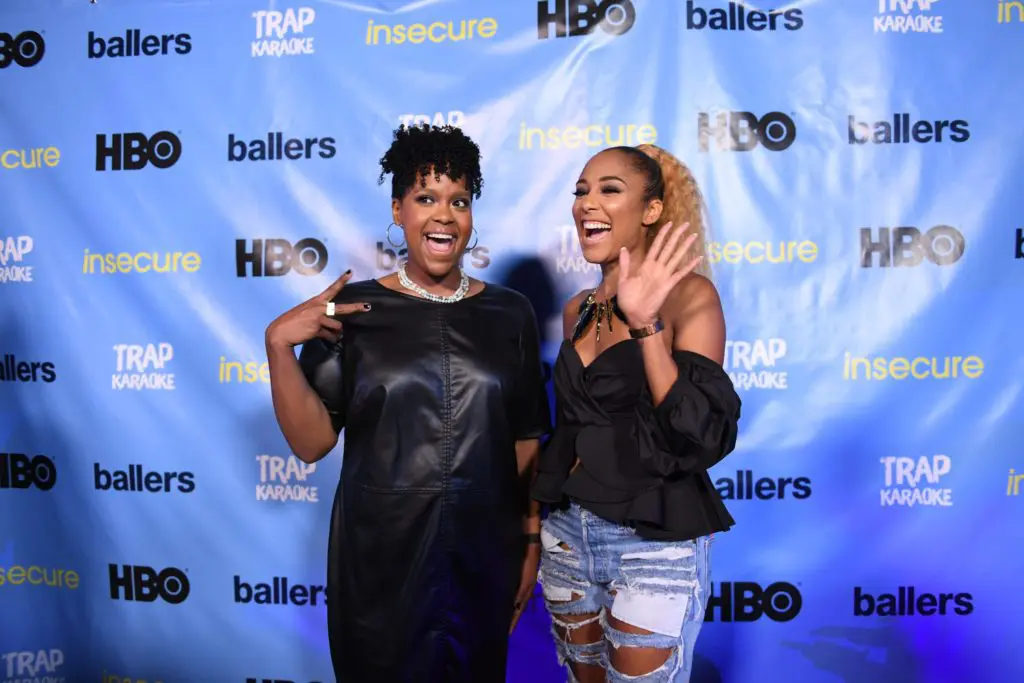INSECURE stars Natasha Rothwell (Kelli) and Amanda Seales (Tiffany) (Photo by Daniel Ortiz)