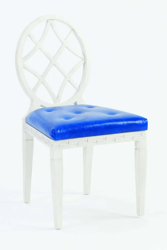 Miles Redd for Ballard Designs Leather diamond dining chair