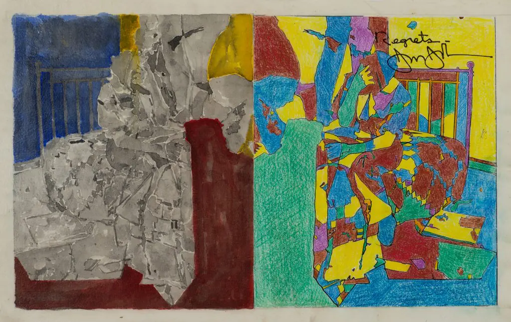 Jasper Johns' "Study for Regrets," 2012, is representative of the artist's graphic prowess. Johns is one of three talents to be showcased during the grand opening of the Menil Drawing Institute this coming year.  (Promised gift from the Collection of Louisa Stude Sarofim. © Jasper Johns / VAGA, New York, NY)