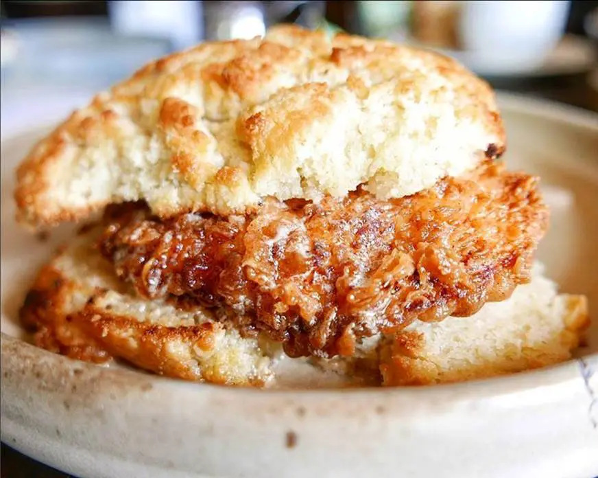 Pax Americana's honey butter chicken biscuit will be offered on the dinner menu in honor of National Fried Chicken Day. (Photo courtesy Urban Swank) 