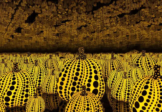 Yayoi Kusama's "All the Eternal Love I Have for the Pumpkins," 2016, returned to the DMA in 2025. (Courtesy Yayoi Kusama Inc., Ota Fine Arts, Tokyo / Singapore and Victoria Miro, London; photo Thierry Bal; © Yayoi Kusama)