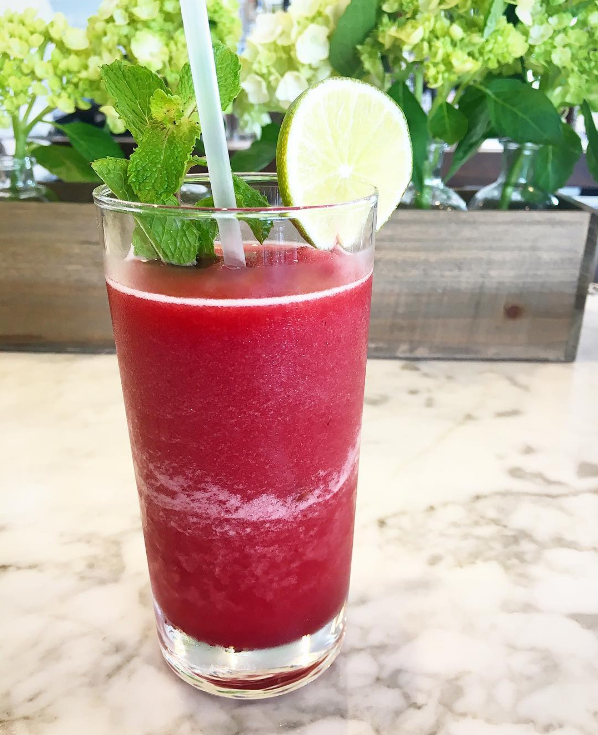 Relish's twist on a frosé inject blackberries and lime. 