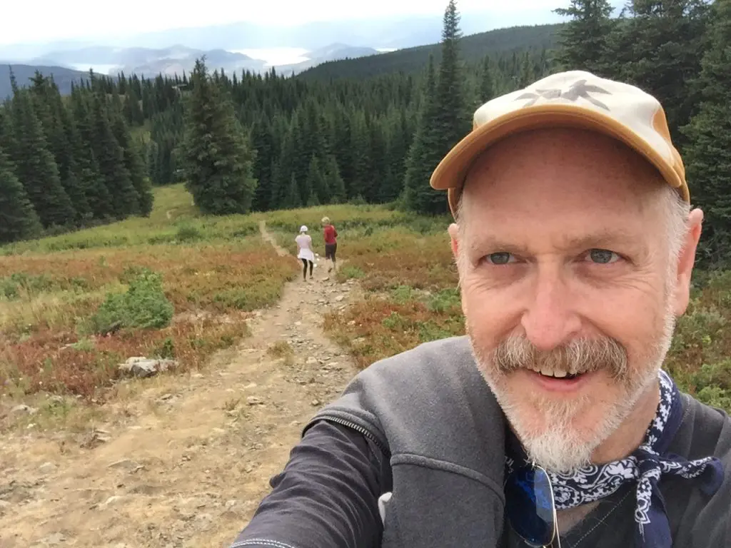Pre-Artpace, hiking in British Columbia for a Caetani Cultural Centre residency, in Vernon, British Columbia. 