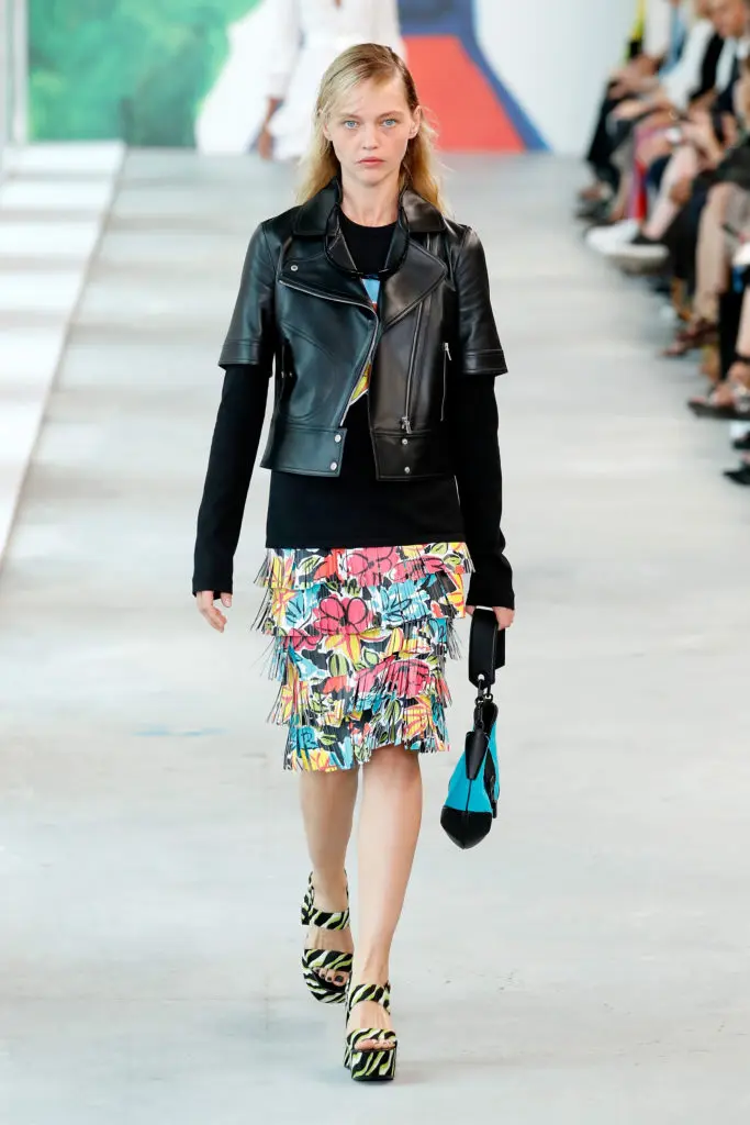 NEW YORK, NY - SEPTEMBER 12:  Sasha Pivovarova walks the runway during the Michael Kors Collection Spring 2019 Runway Show at Pier 17 on September 12, 2018 in New York City.  (Photo by JP Yim/Getty Images for Michael Kors)
