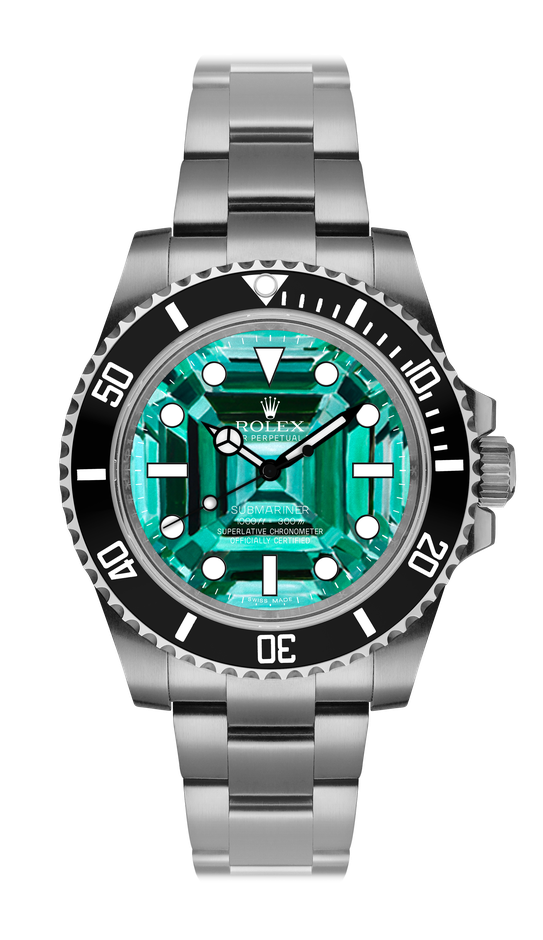 Rolex + Ashley Longshore Emerald Steel Submariner