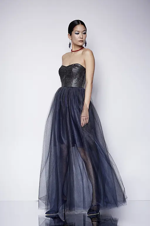 Kimora Lee Simmons leather bustier and sheer tulle long skirt. (Photo by Kimora Lee Simmons)