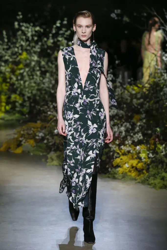 Jason Wu floral V-neck dress was inspired by the work of artist Egon Schiele. (Photo courtesy of Jason Wu)