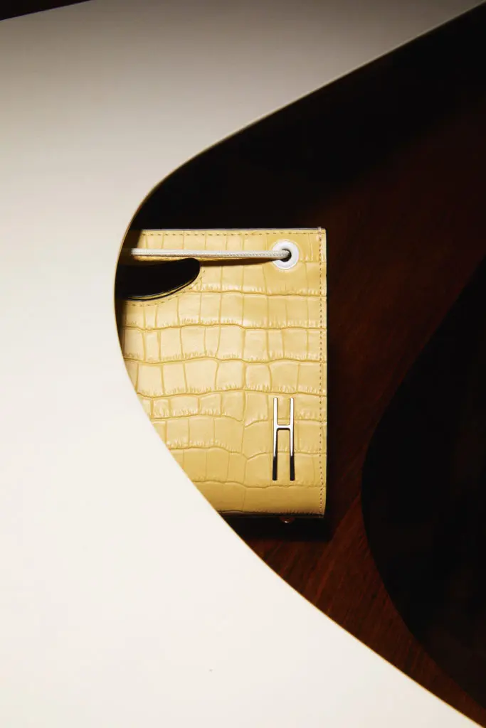 Hayward Mini 1712 Basket handbag in yellow Crocco embossed leather. (Photo courtesy of Hayward)