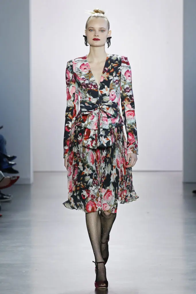 Badgley Mischka soft floral jacket and skirt. (Photo courtesy of Badgley Mischka)