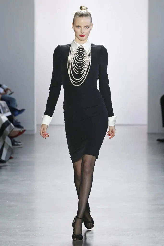 Badgley Mischka little black dress with pearl detail. (Photo courtesy of Badgley Mischka)