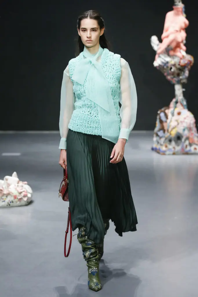 Tory Burch organza vest and top, crepe de chine skirt. (Photo courtesy of Tory Burch)