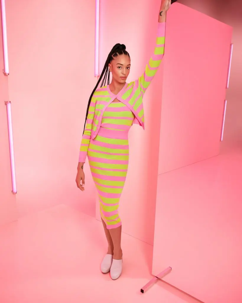 Victor Glemaud X Target striped midi sweater skirt. (Photo courtesy of Target)