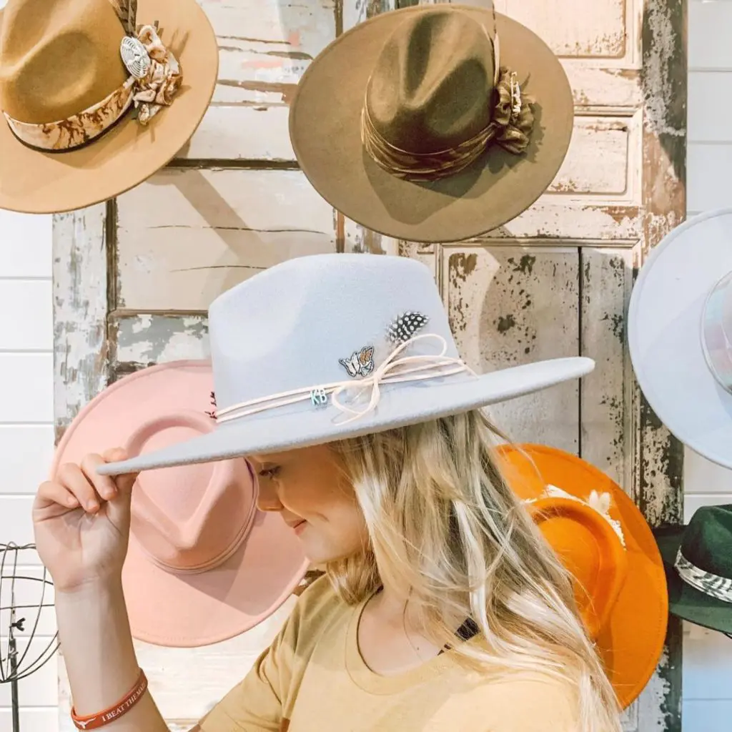 Colorful Stetsons at Flea Style - Wide Brim in the stockyards.