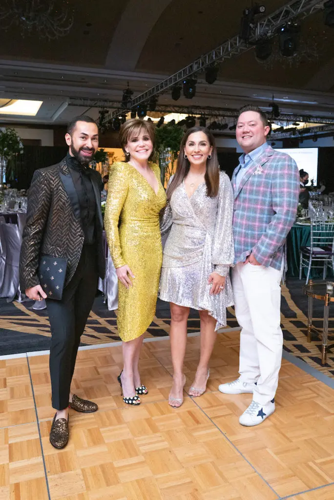 Fady Armanious, Hallie Vanderhider, Julie Longoria Chen & Stephen Chen on the Houston party scene. (Photo by Daniel Ortiz)