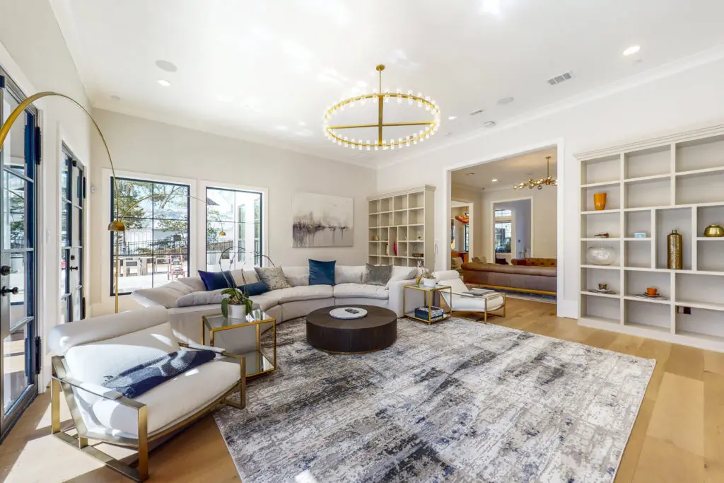 Vast living/entertaining spaces ar keynote in the home at 346 Hunters Trail  in Houston. (Photo by Jason Koonce with Hommati)