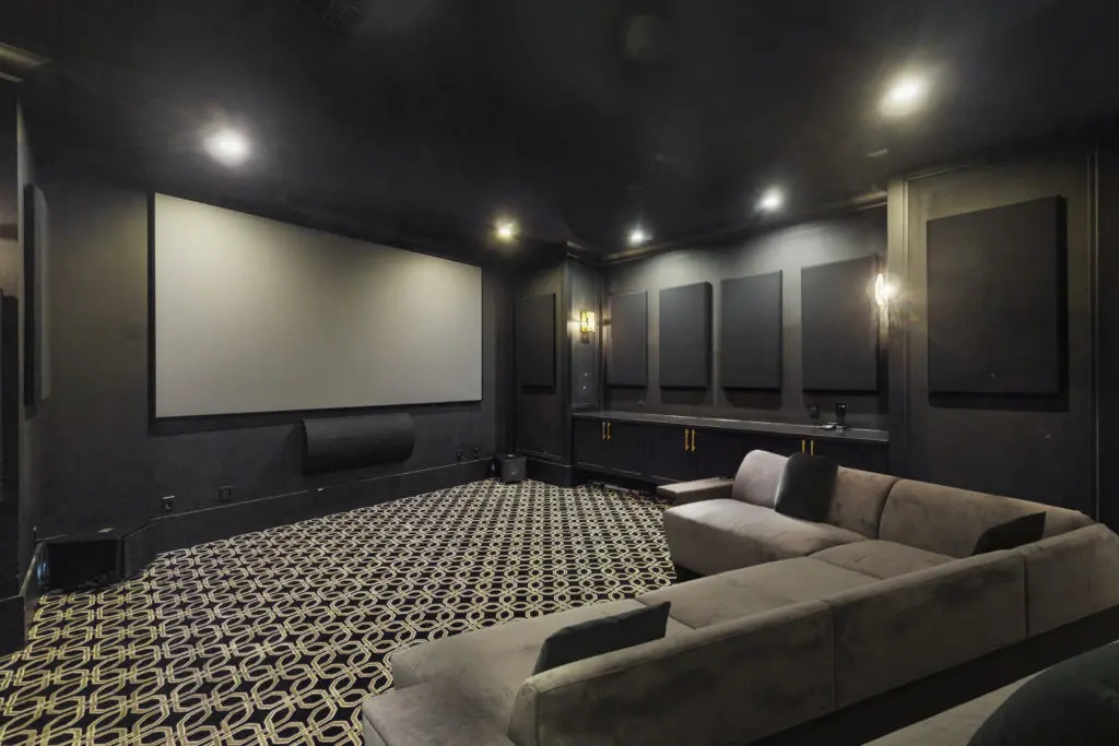 A grand in-home movie theater at 346 Hunters Trail in Houston. (Photo by Jason Koonce with Hommati)