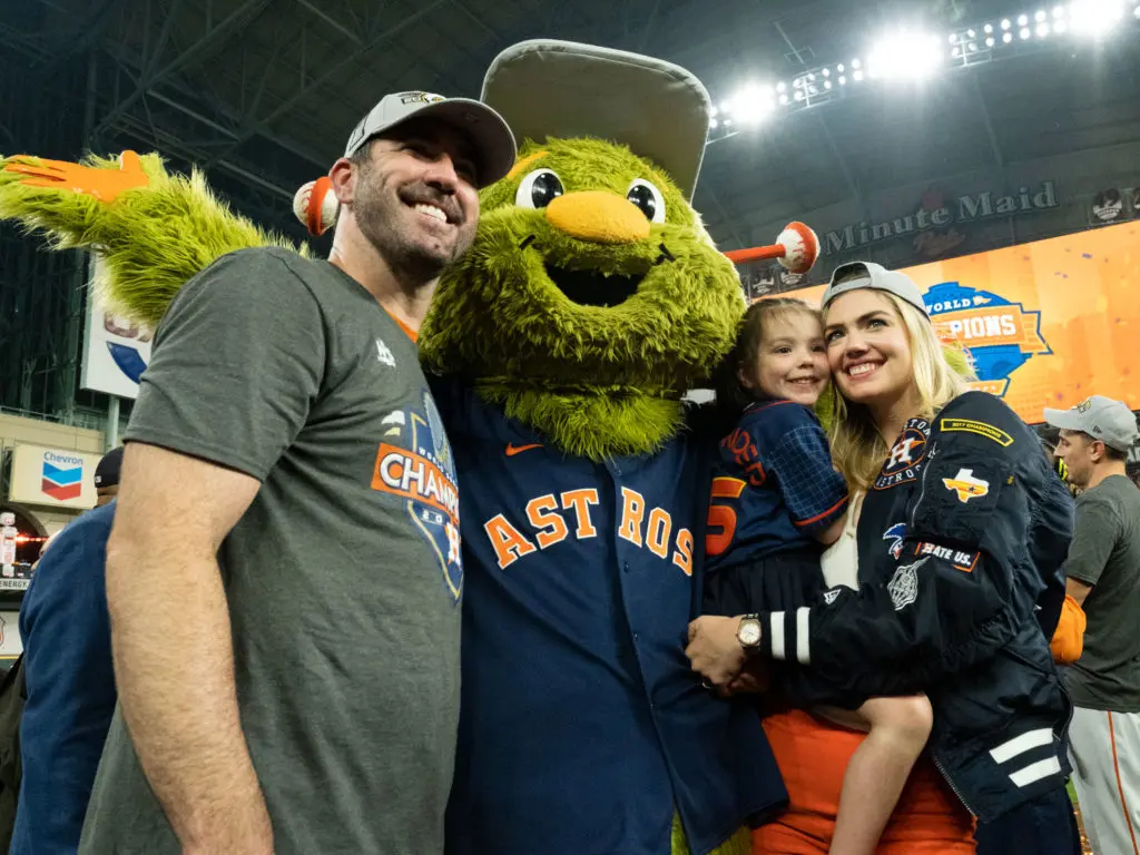 Justin Verlander, Kate Upton and the super couple's daughter Genevieve enjoyed some family time with Orbit in the past. (Photo by F. Carter Smith)