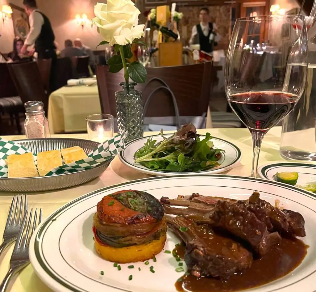 Saint-Emilion - Always check the blackboard for daily specials, but never overlook the lamb chops.