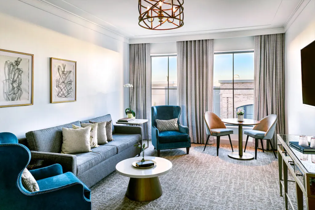 The living area of a Premier Suite in The Loutrel.  (Photo by Courtesy of The Loutrel)