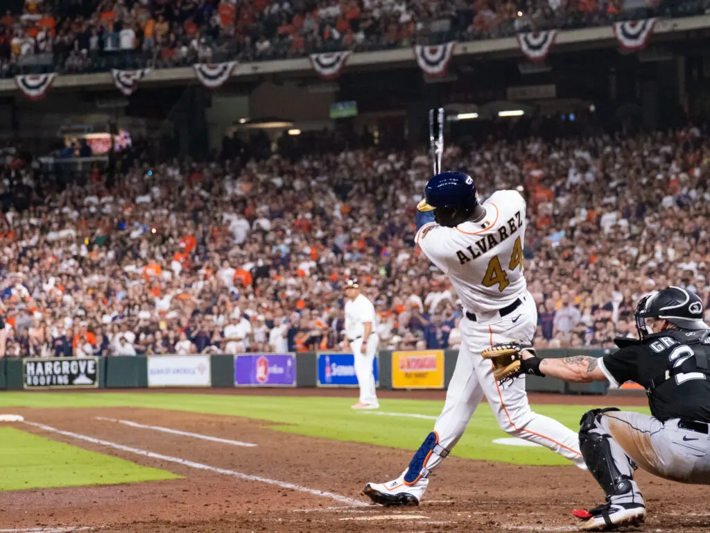 Yordan Alvarez always brings the power for the Houston Astros. (Photo by F. Carter Smith)