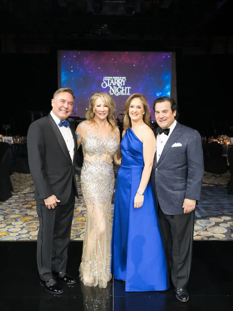 Chairs Marshall & Suzette Lang, honorees Andrea & Michael Soper at the JDRF Promise Ball (Photo by Daniel Otiz)