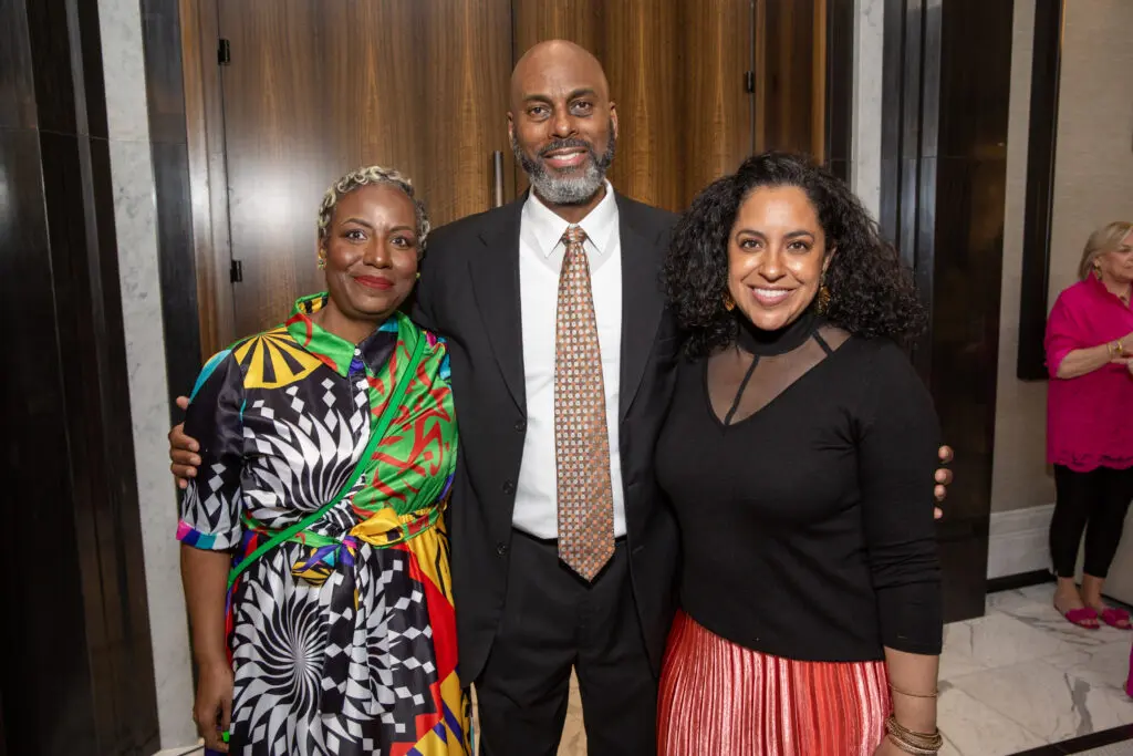 Tanya Shelby, Eric Johnson, Kathryn Medina at the Communities in School 'Stay in School' gala. (Photo by Jenny Antill)