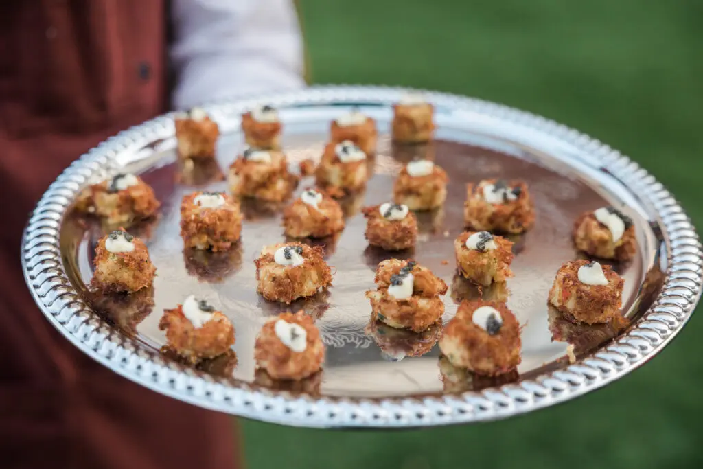 Arancini with caviar and creme fraiche on the menu at the opening party for Bari Ristorante in River Oaks District.  (Photo by Johnny Than)