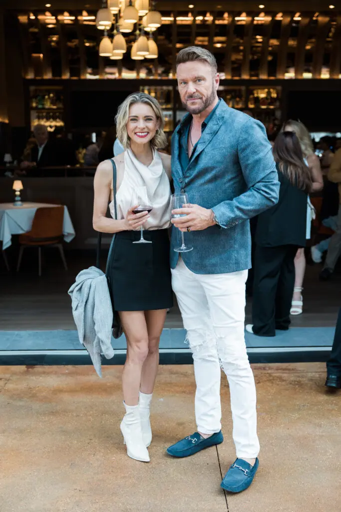 Carrigan Chauvin, Steven Gray at the opening party for Bari Ristorante in River Oaks District (Photo by Johnny Than)