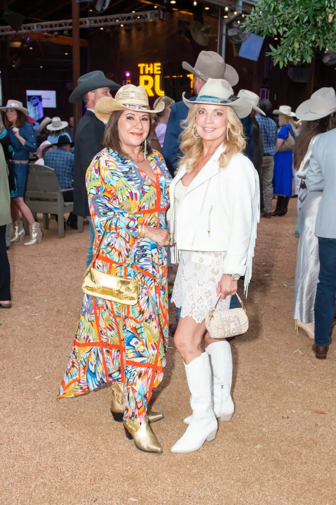 Debbie Festari, Melissa Juneau at the Cattle Barons Ball launch at The Rustic. (Photo by Jacob Power)