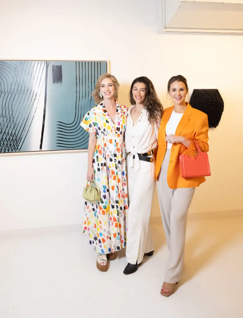 Kaleta Blaffer Johnson, Velia De Iuliis, Renee Morris at Dallas Art Fair (Photo by Exploredinary)