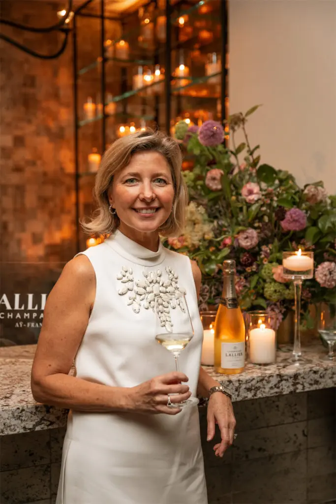 Kit Sawers at Champagne Lallier Dinner (Photo by Rebecca Patton/Beckley)