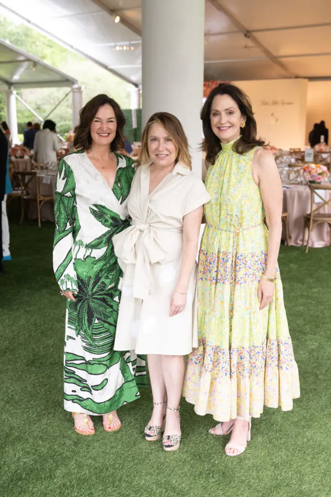 Krissi Reid, Kari Dagley, Laurie Morian at the Bayou Bend fashion show and luncheon. (Photo by Wilson Parish)