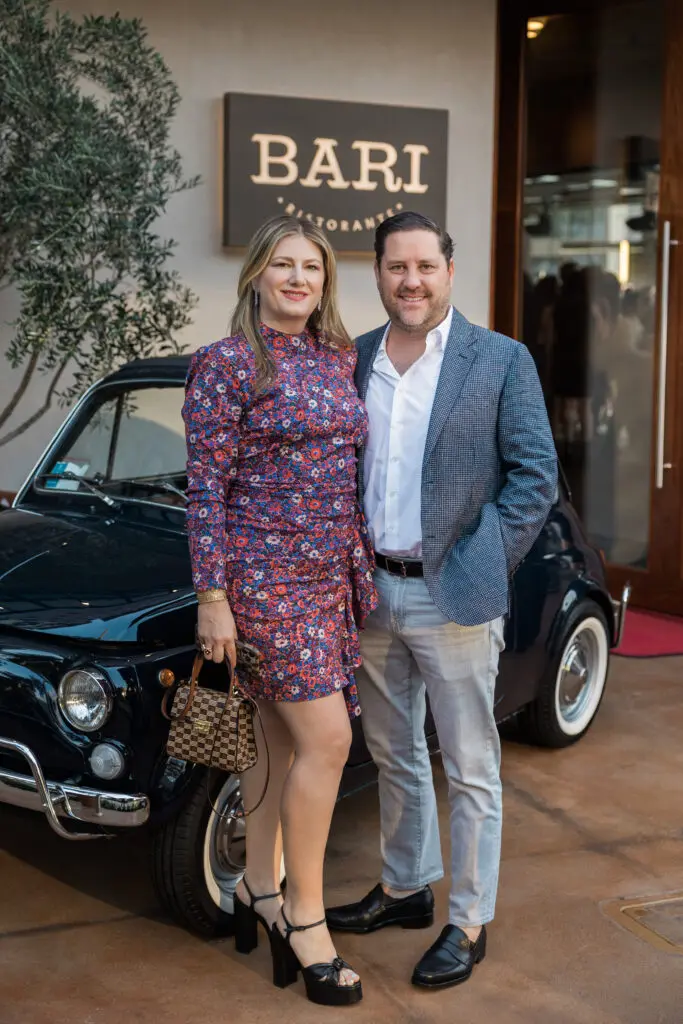 Luisa Rangel de Alba, Patrick Habemeister at the opening party for Bari Ristorante in River Oaks District (Photo by Johnny Than)