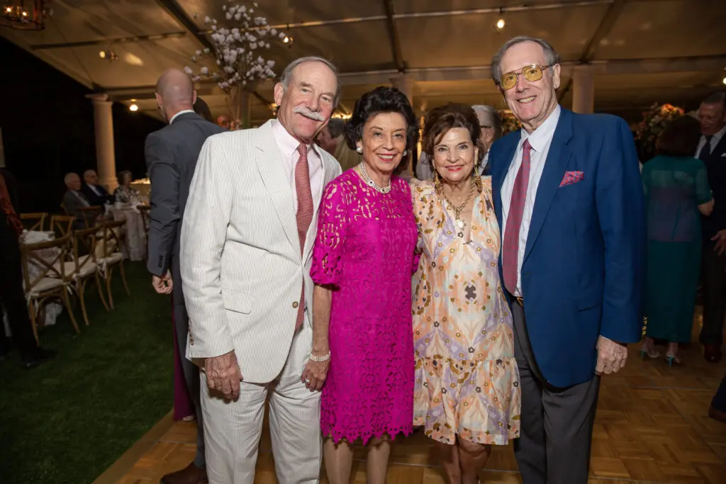 Marty & Kathy Goossen, Laura & Bill Wheless at the Bayou Bend Garden Party (Photo by jenny Antill)